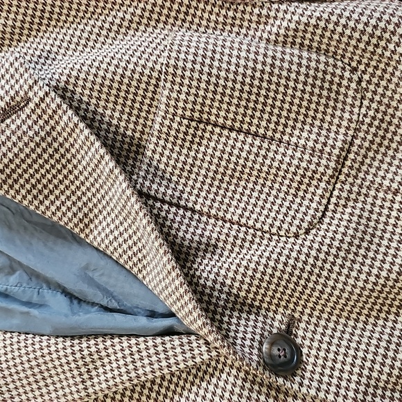 Vintage Ralph Lauren Collection Classics Blazer Cashmere Suit Jacket Houndstooth - Picture 2 of 9